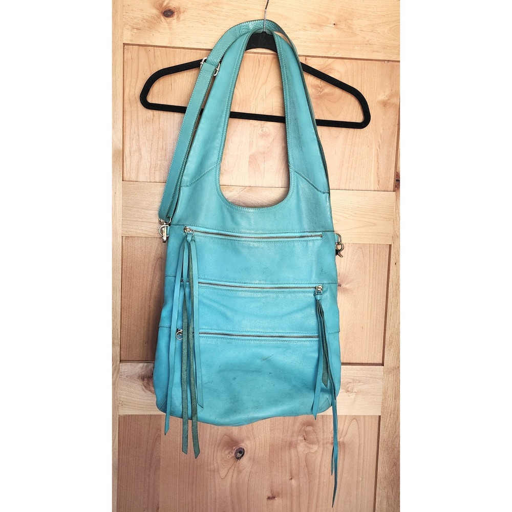 Foley + Corinna Teal Blue Leather Mid‎ City Tote Crossbody Bag Pastel Blue Cute